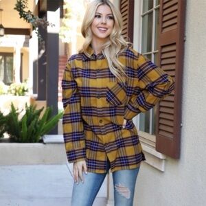 Arrived 🍁🍁🍁So soft & Toasty, Beautiful Mustard plaid button down shirt.